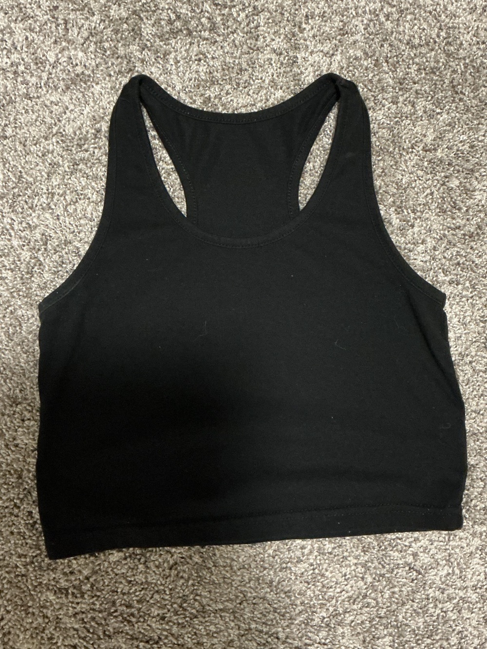 Black Racerback Crop Tank Top - girls